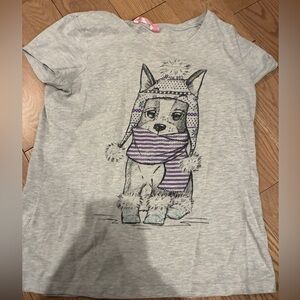 Gray Dog Graphic T-Shirt La vie en Rose